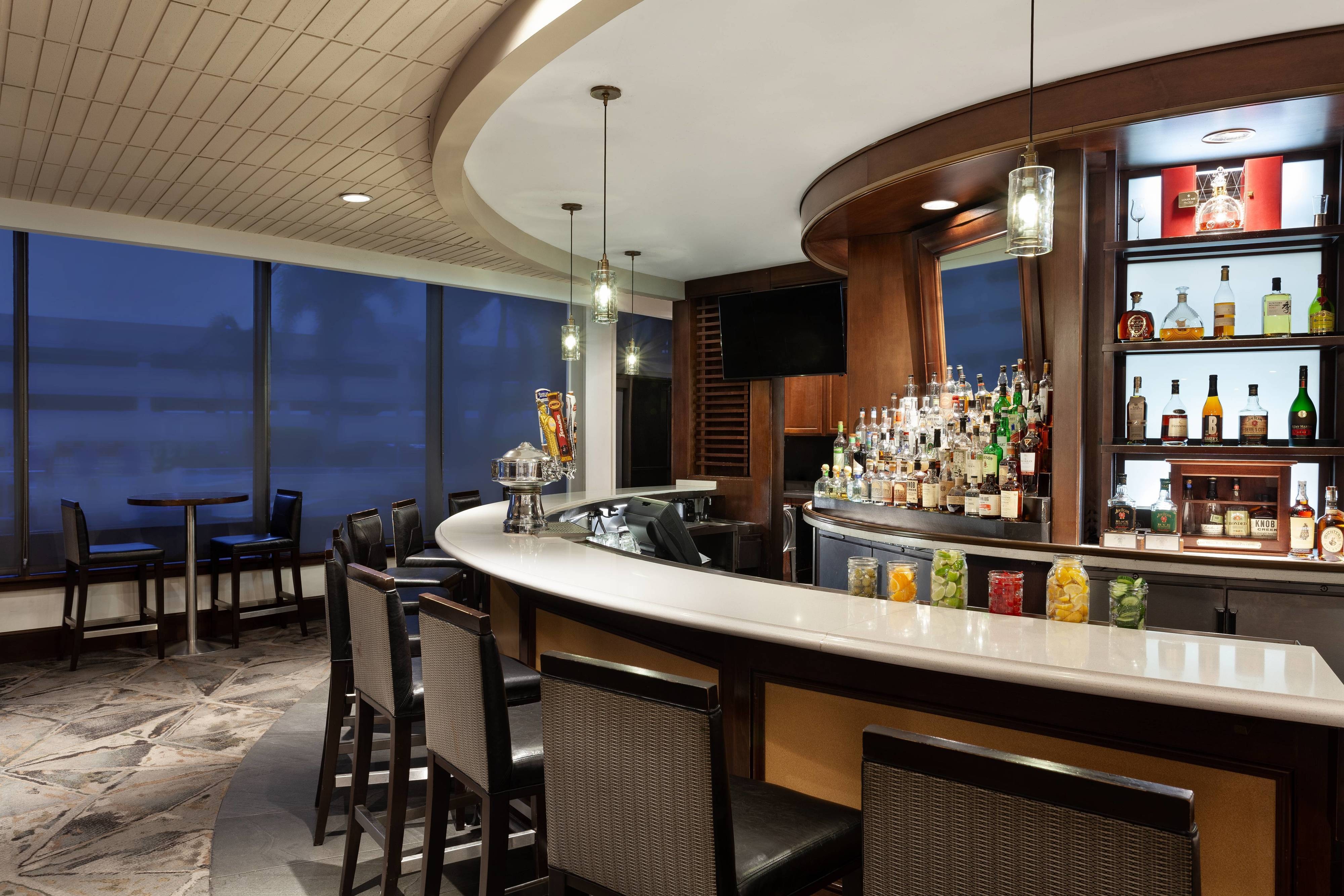 Bar seating with tv