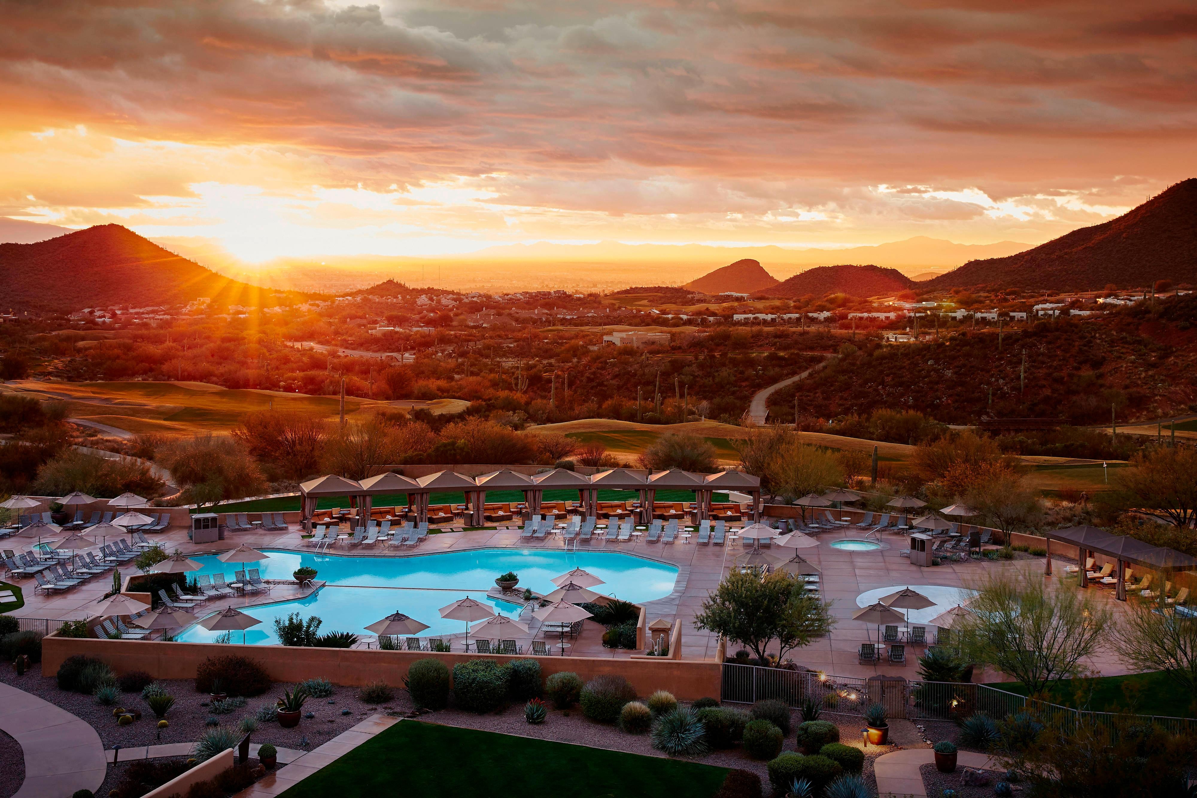 Resort exterior and sunrise