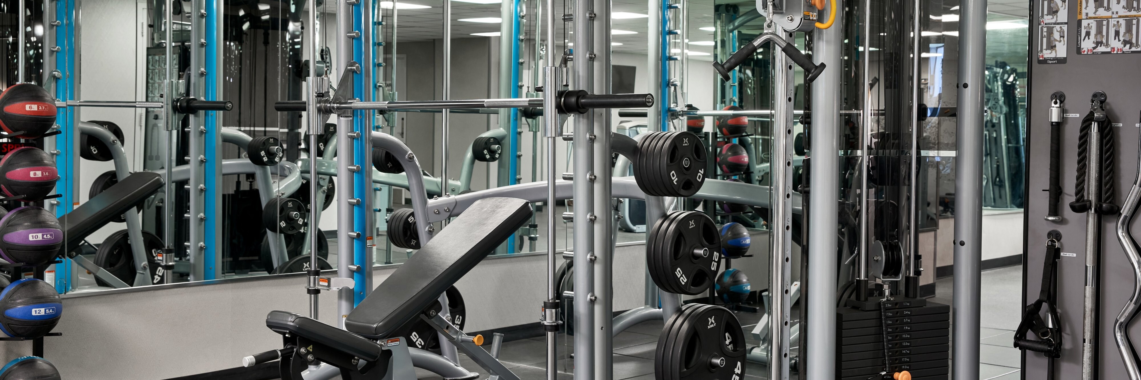 Hotel fitness center weight station