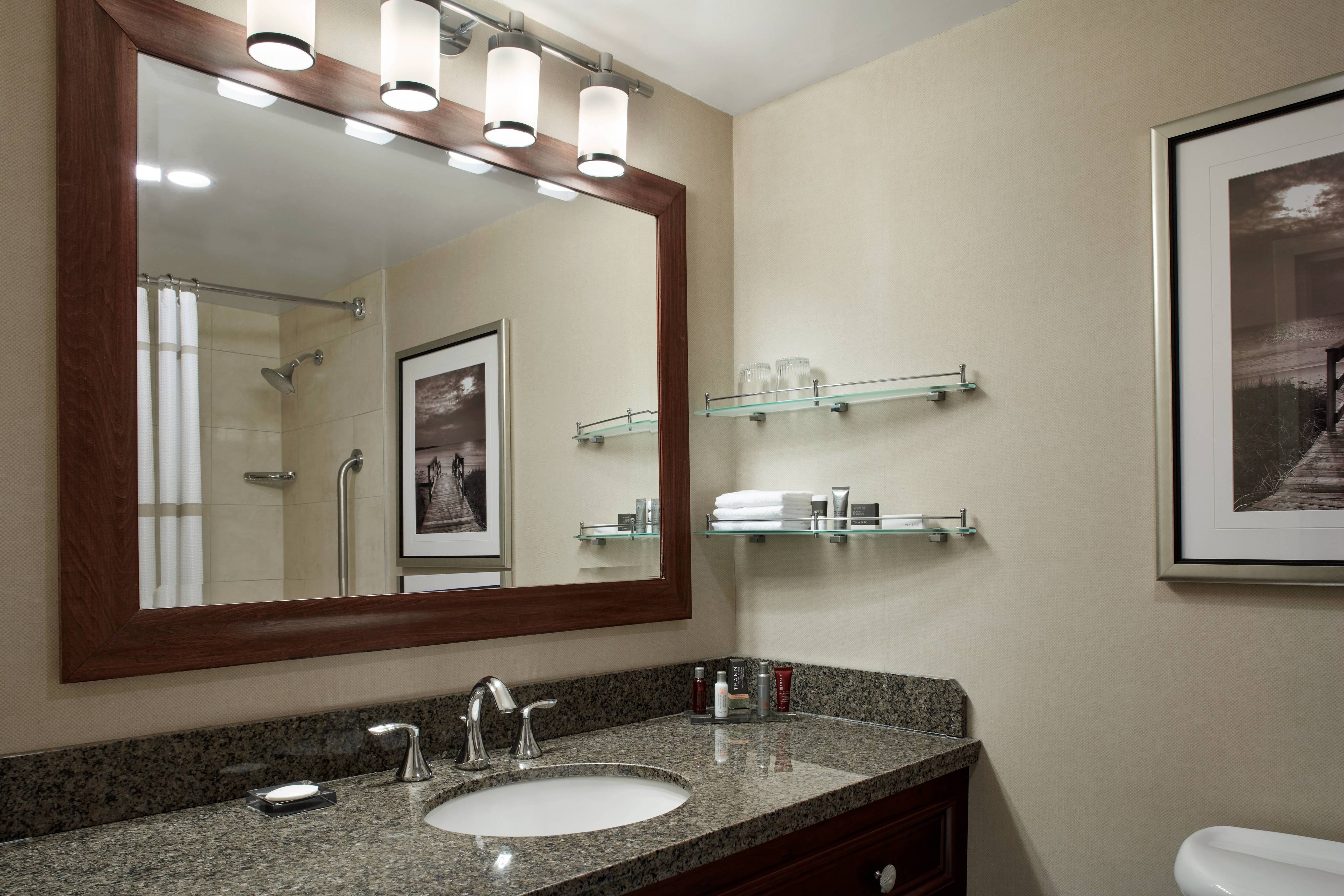 Bathroom mirror and sink