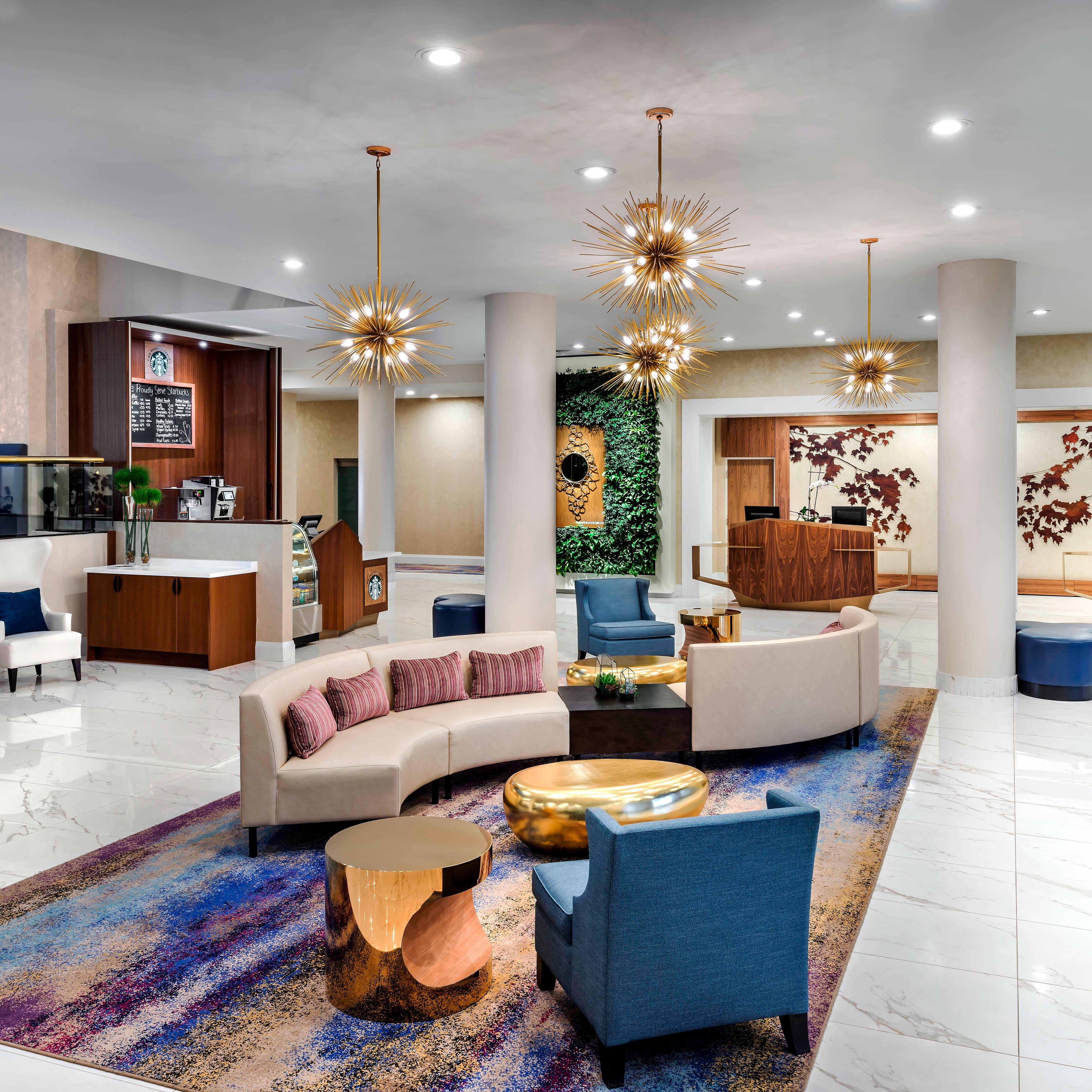 Hotel lobby seating area