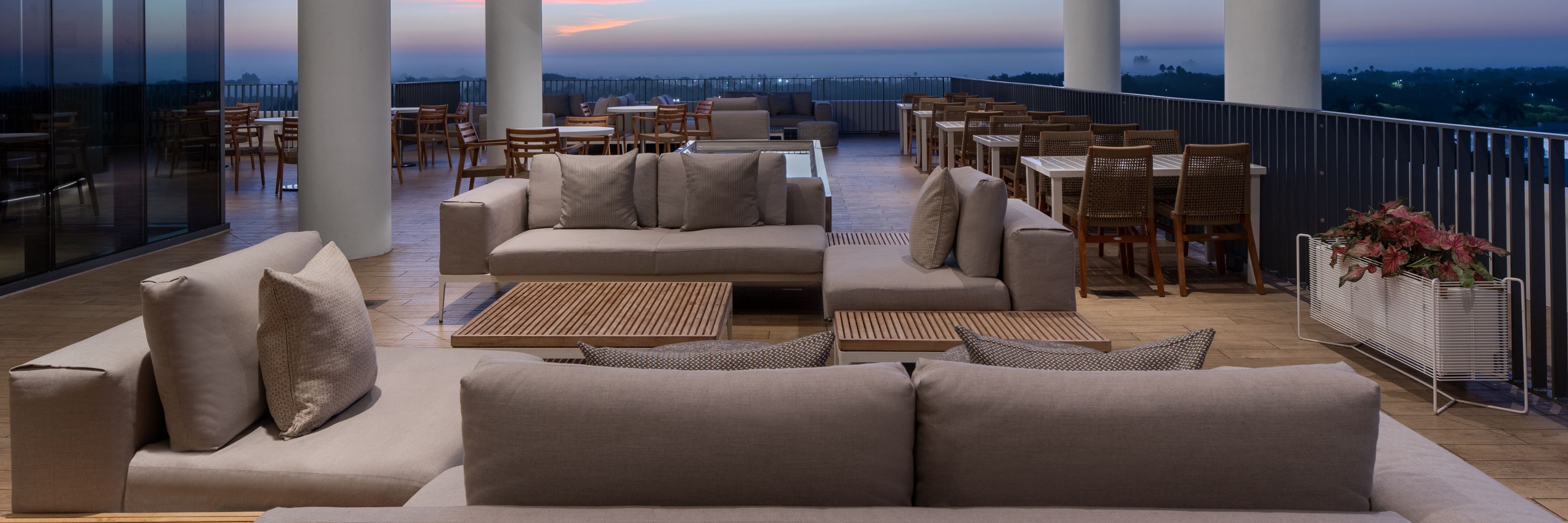 Rooftop veranda lounge seating