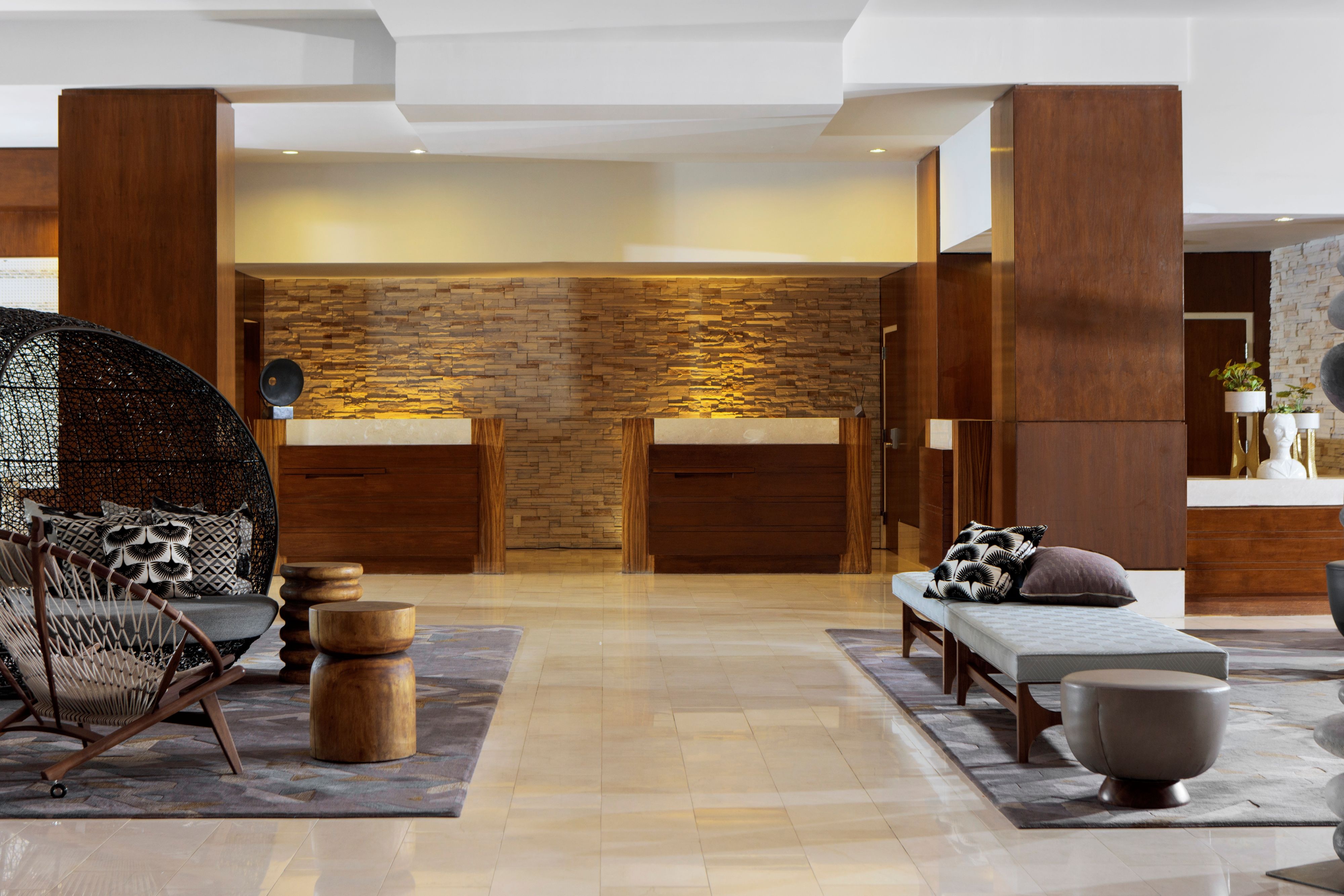 Lobby seating and front desk