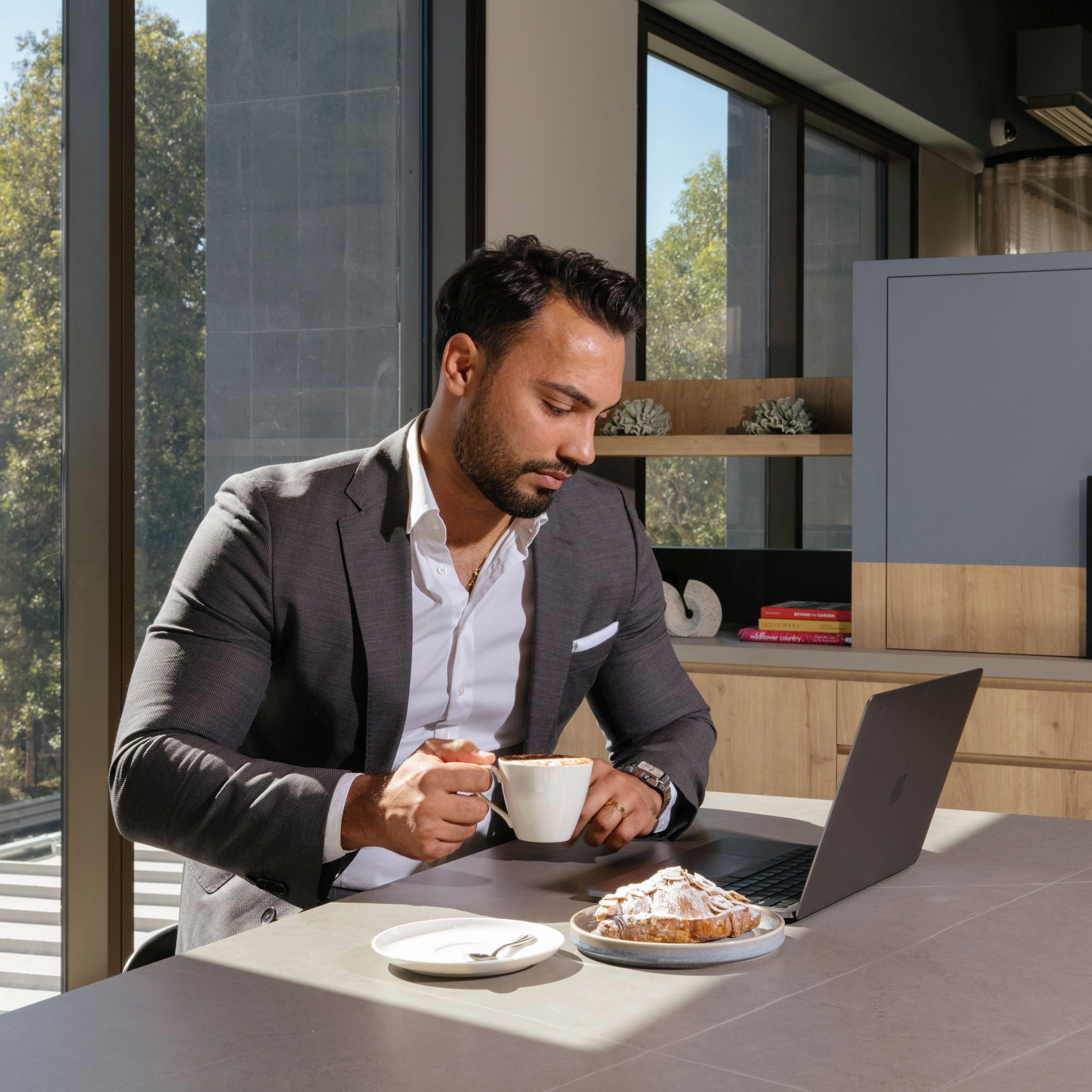 Pre-function space with open-plan work space.