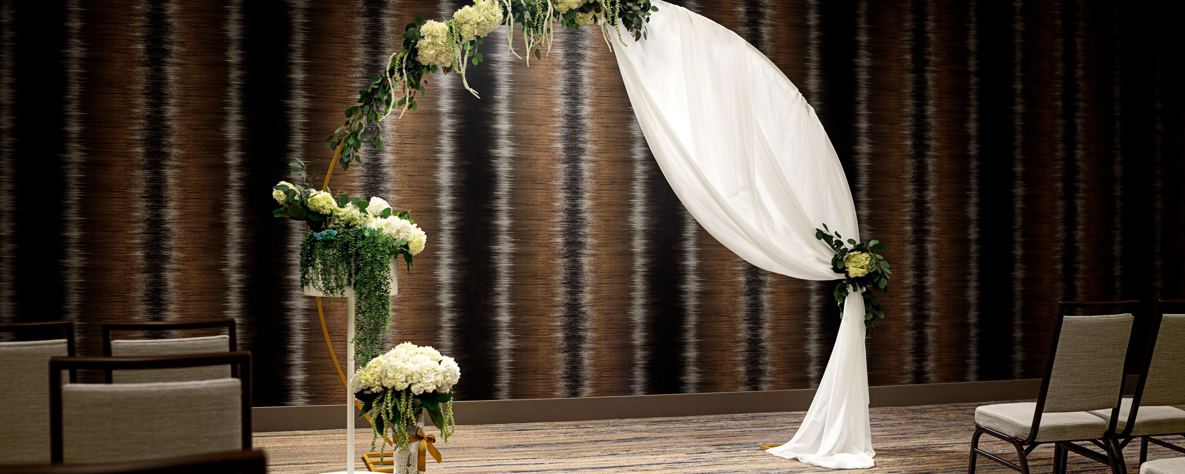 Indoor wedding ceremony setup
