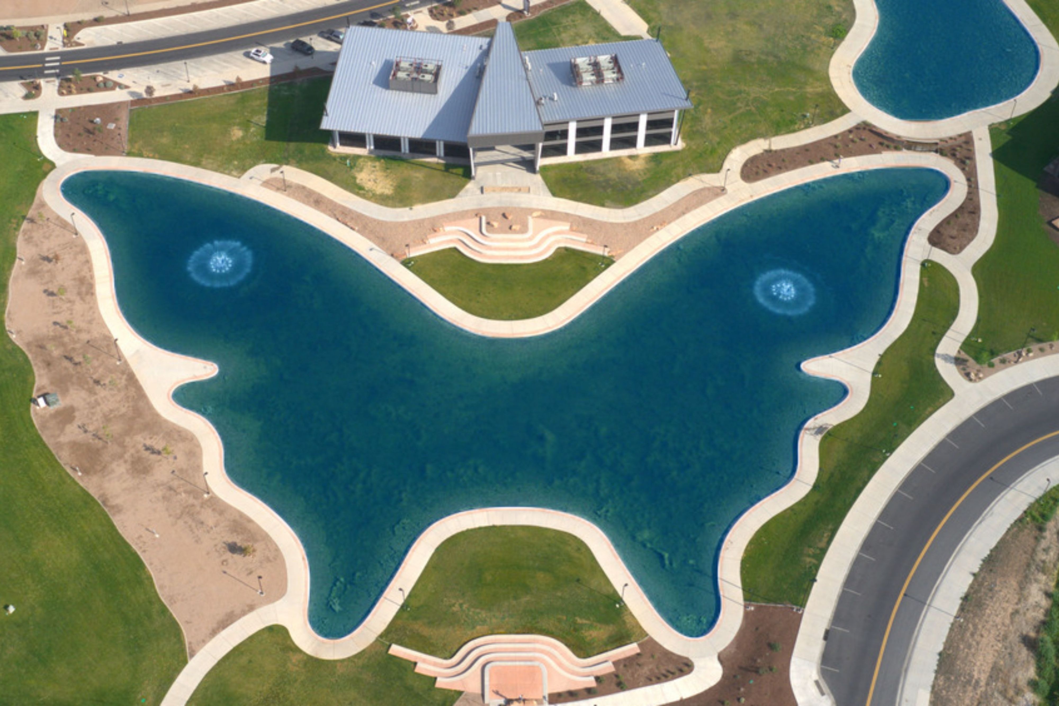 Butterfly shaped pond