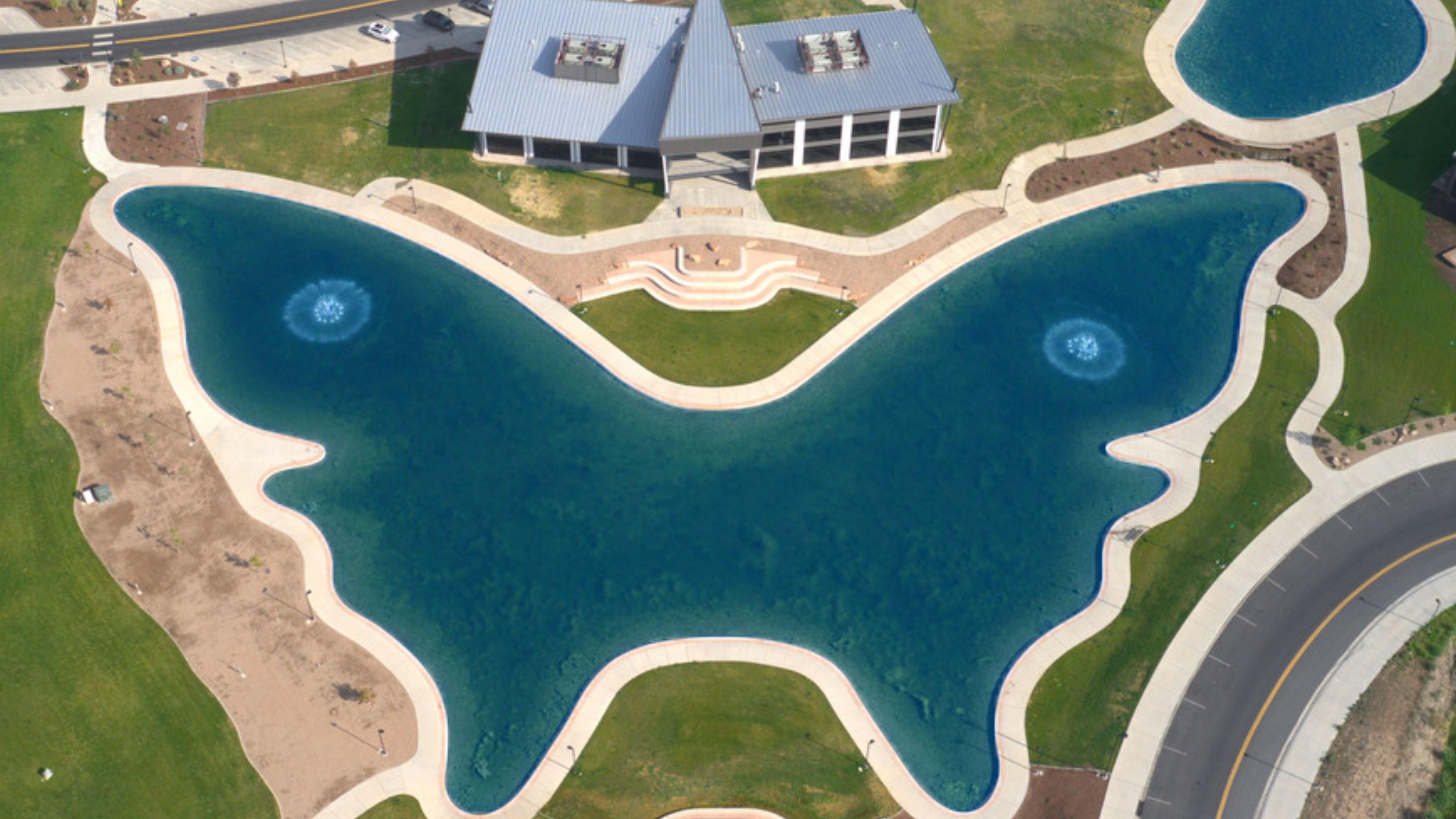 Butterfly shaped pond