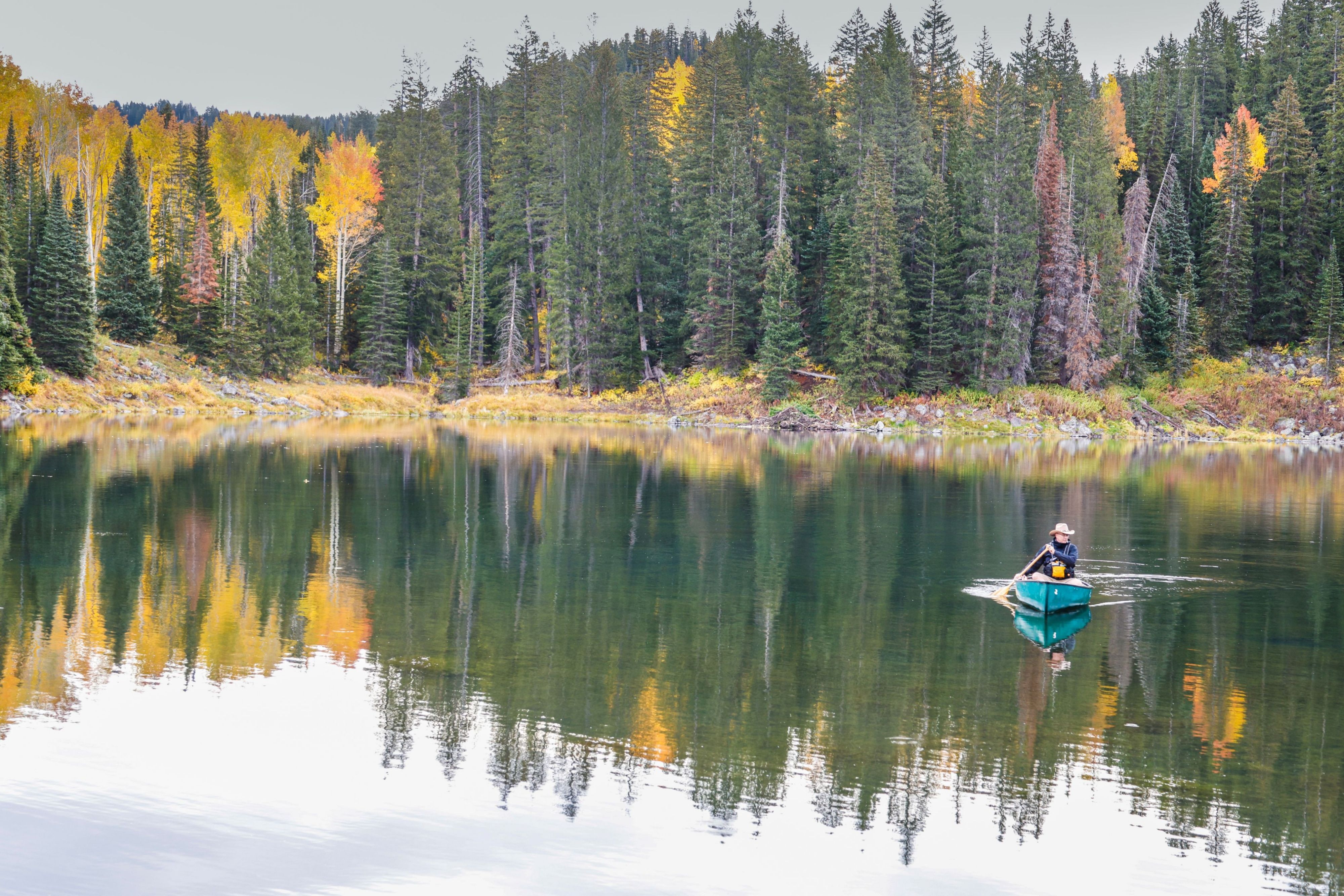 Person canoeing