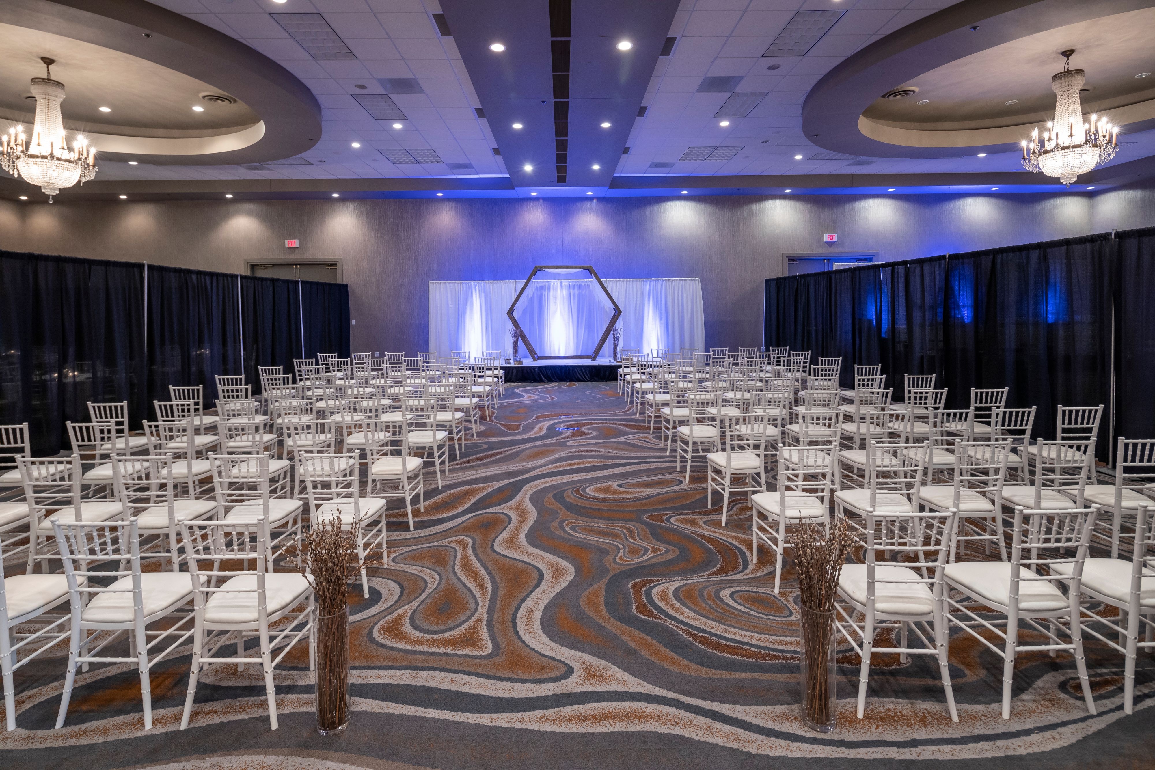 Wedding setup in ballroom