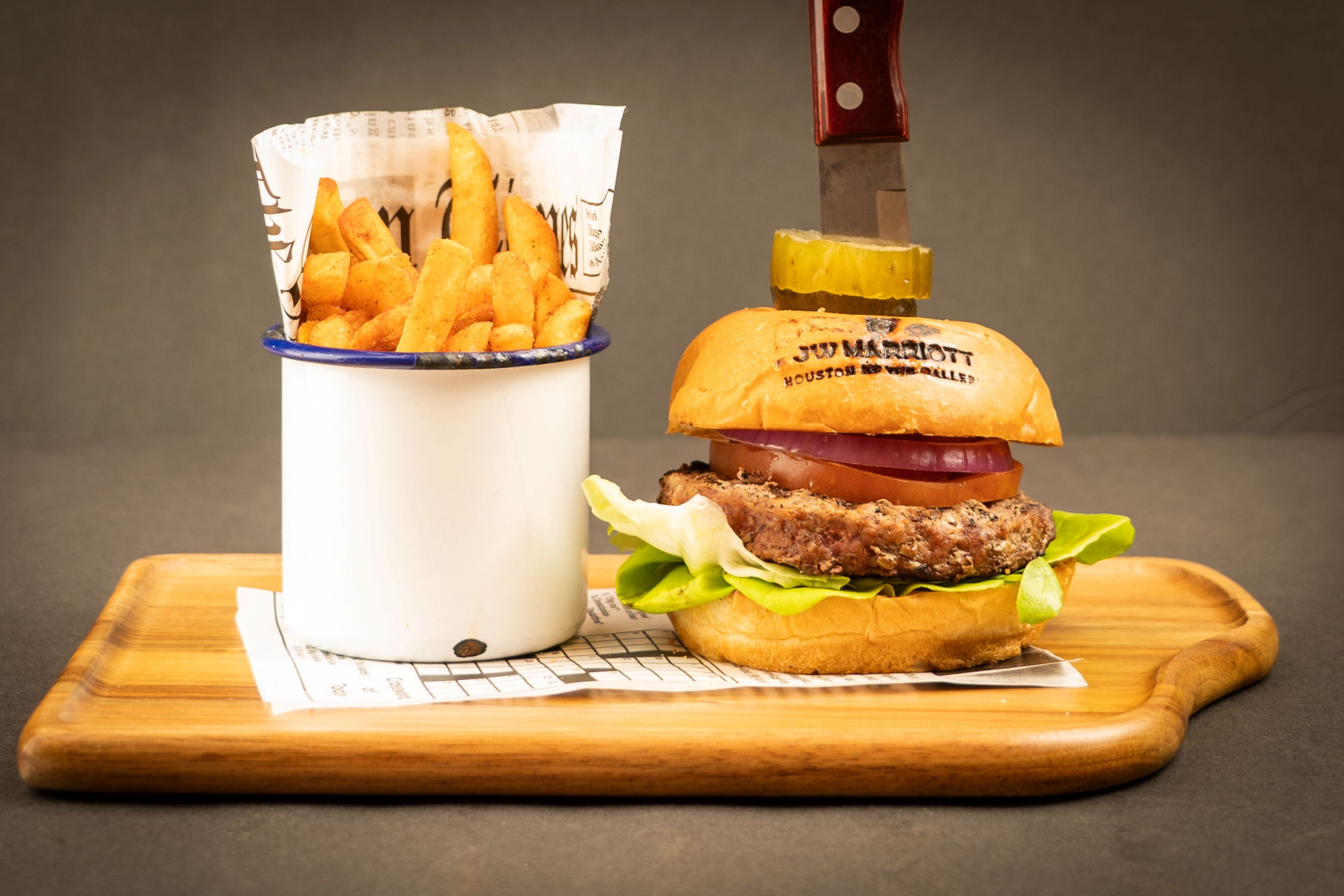 Burger and fries