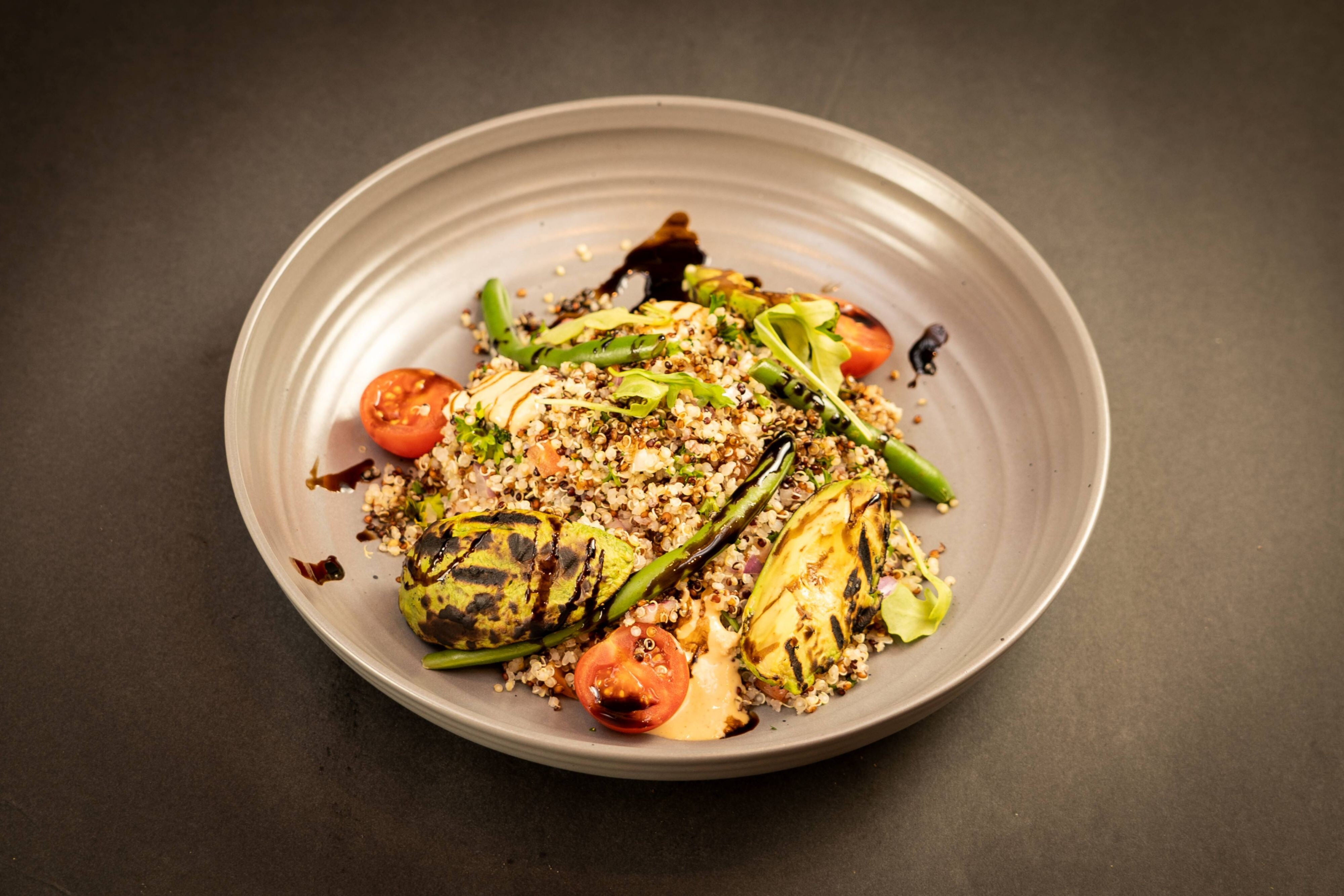 A plate of grilled greens