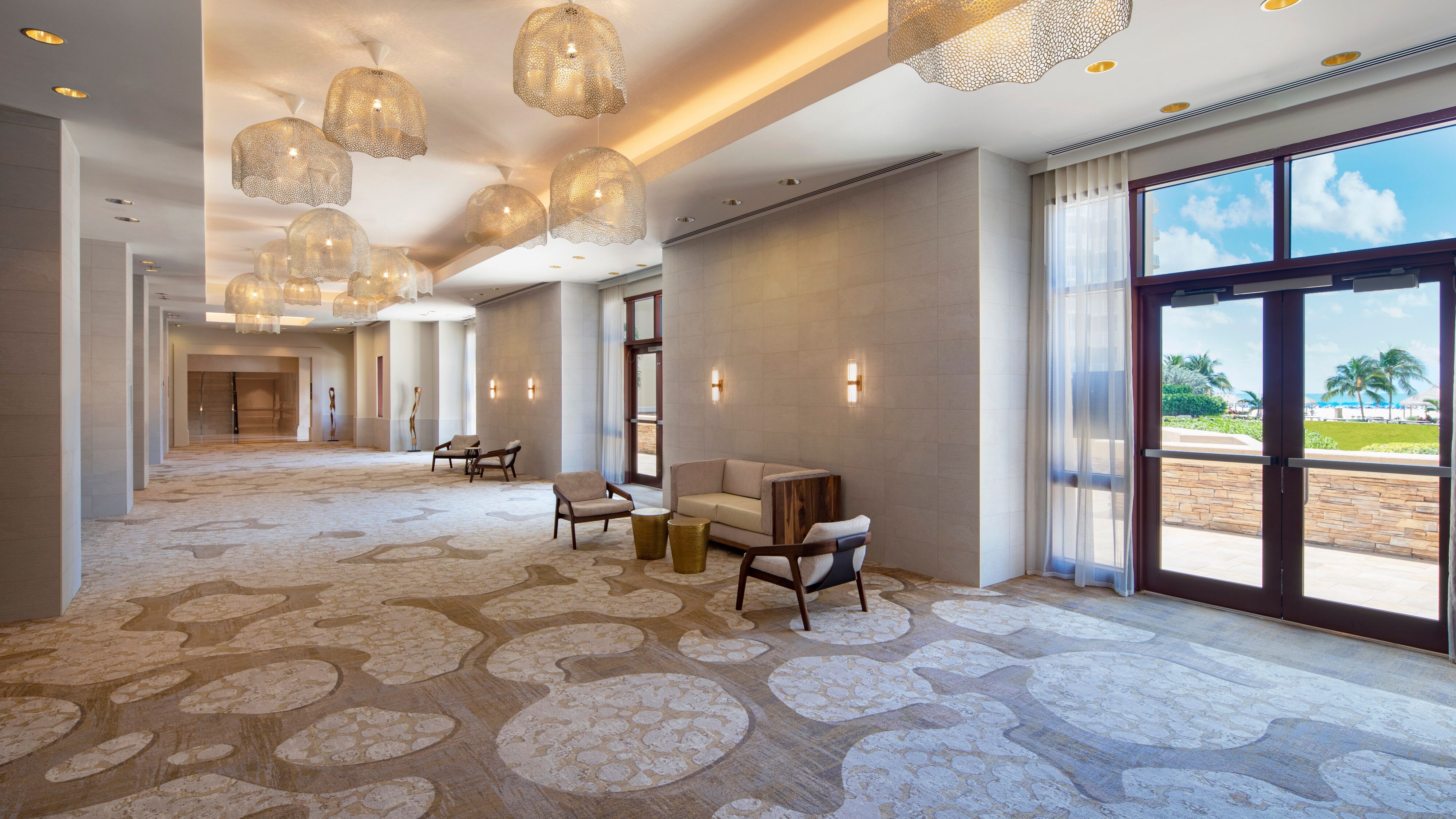 Ballroom foyer with couch