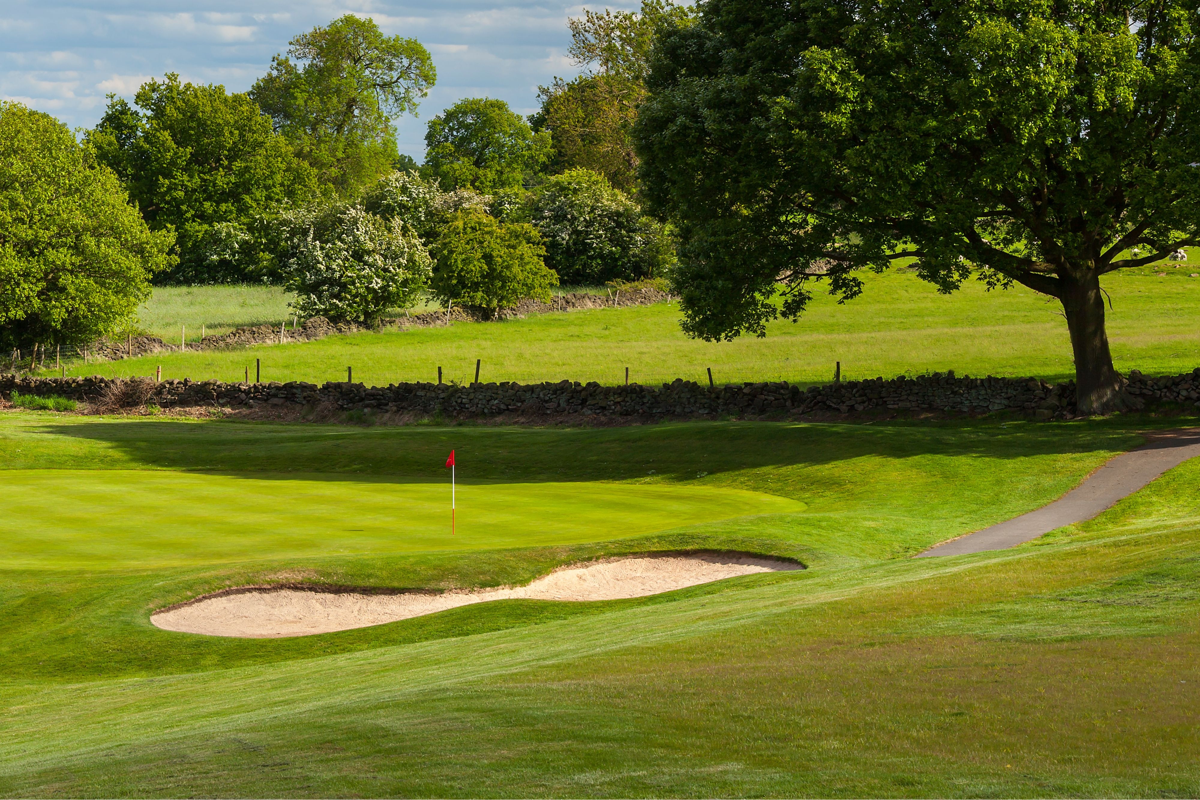 Golf course with sand trap