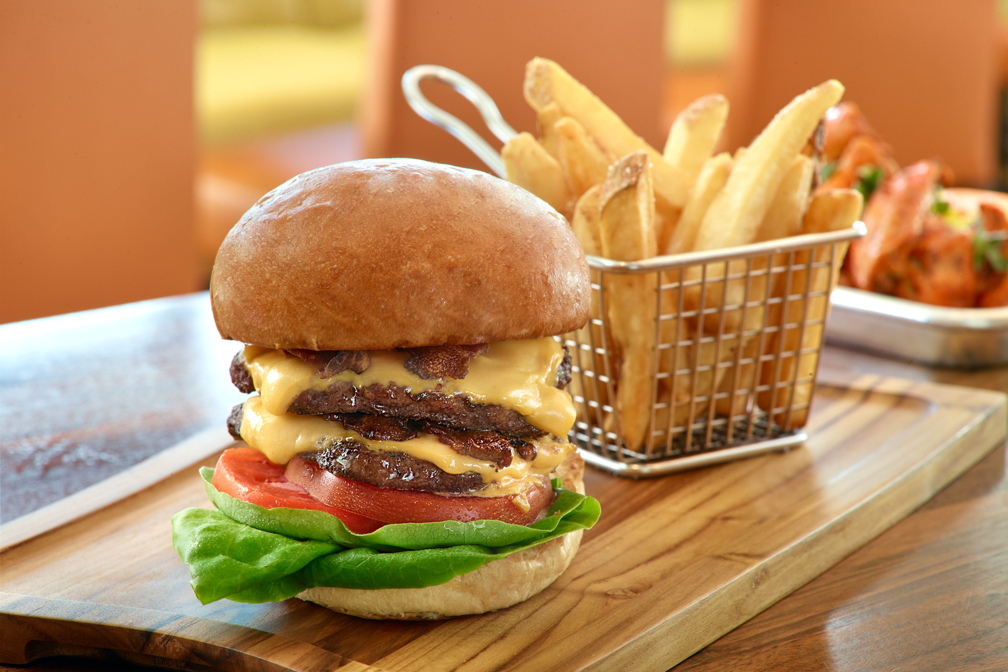Cheese burger and fries
