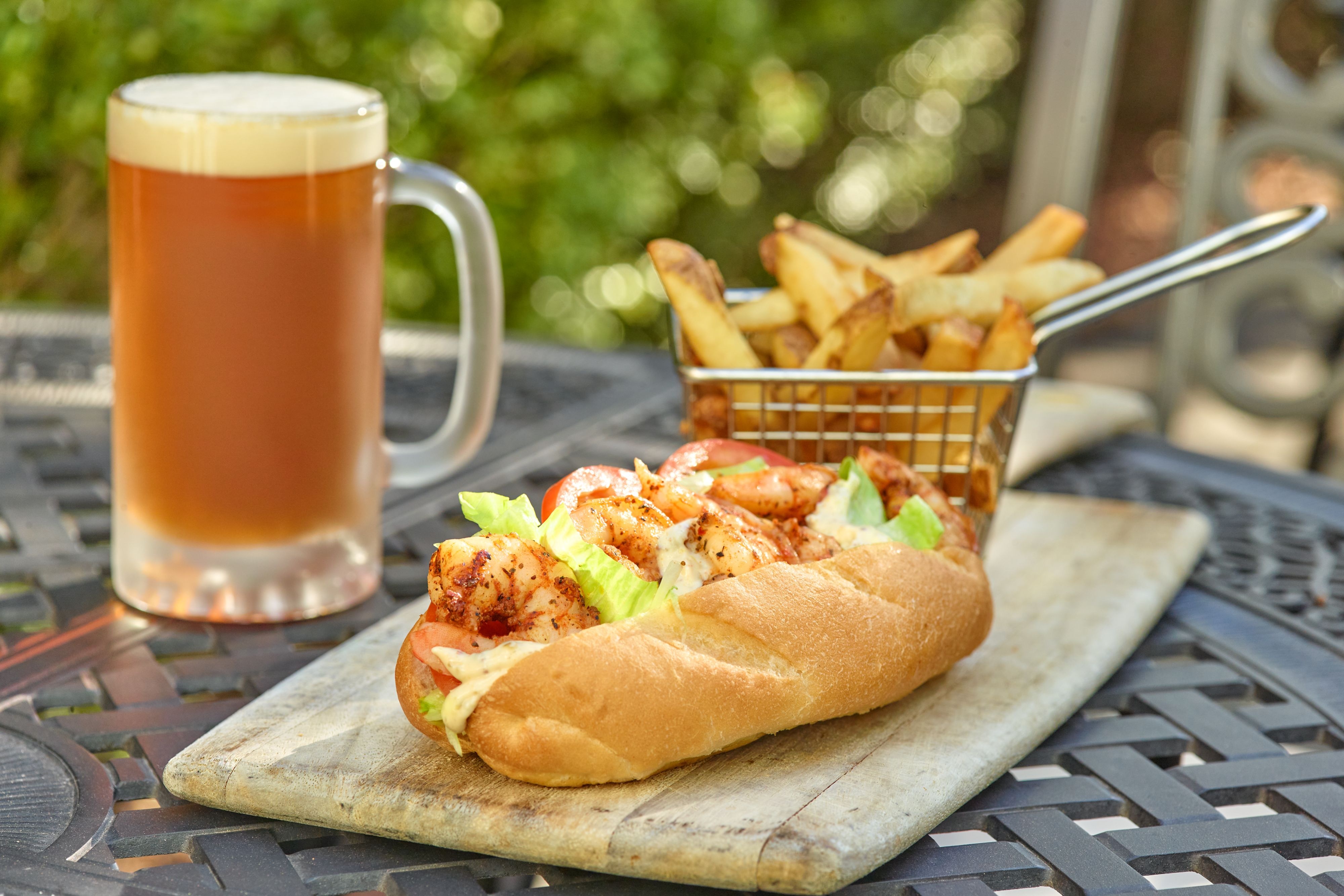 Shrimp Po boy and fries