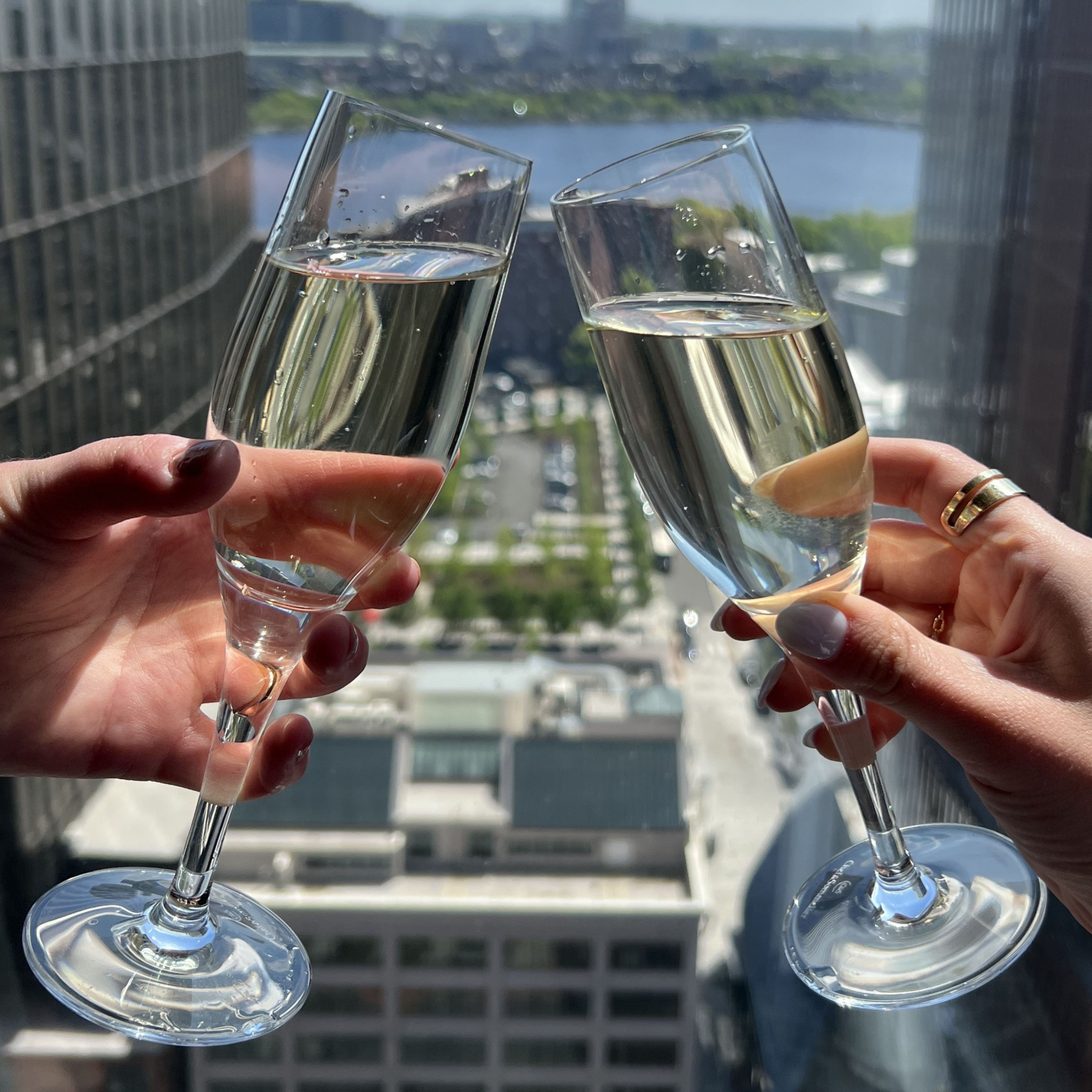 People toasting with champagne