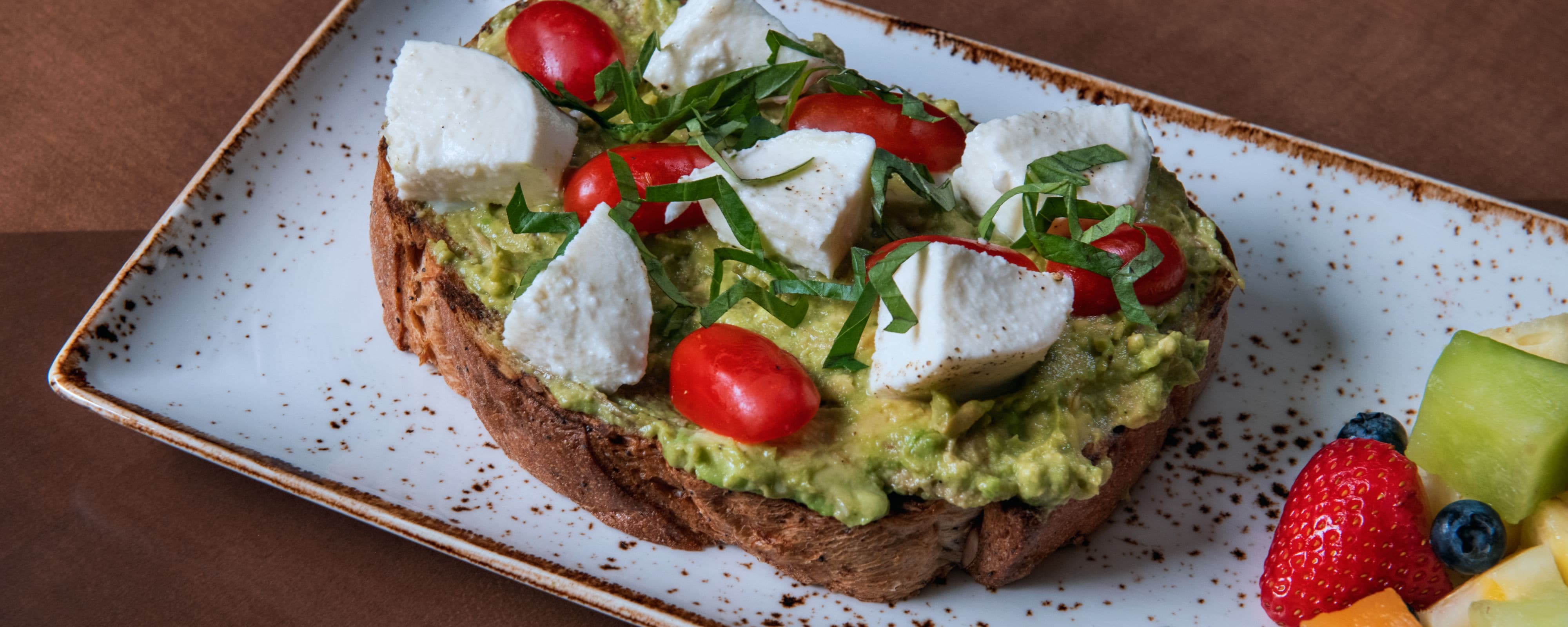 Plate of avocado toast.