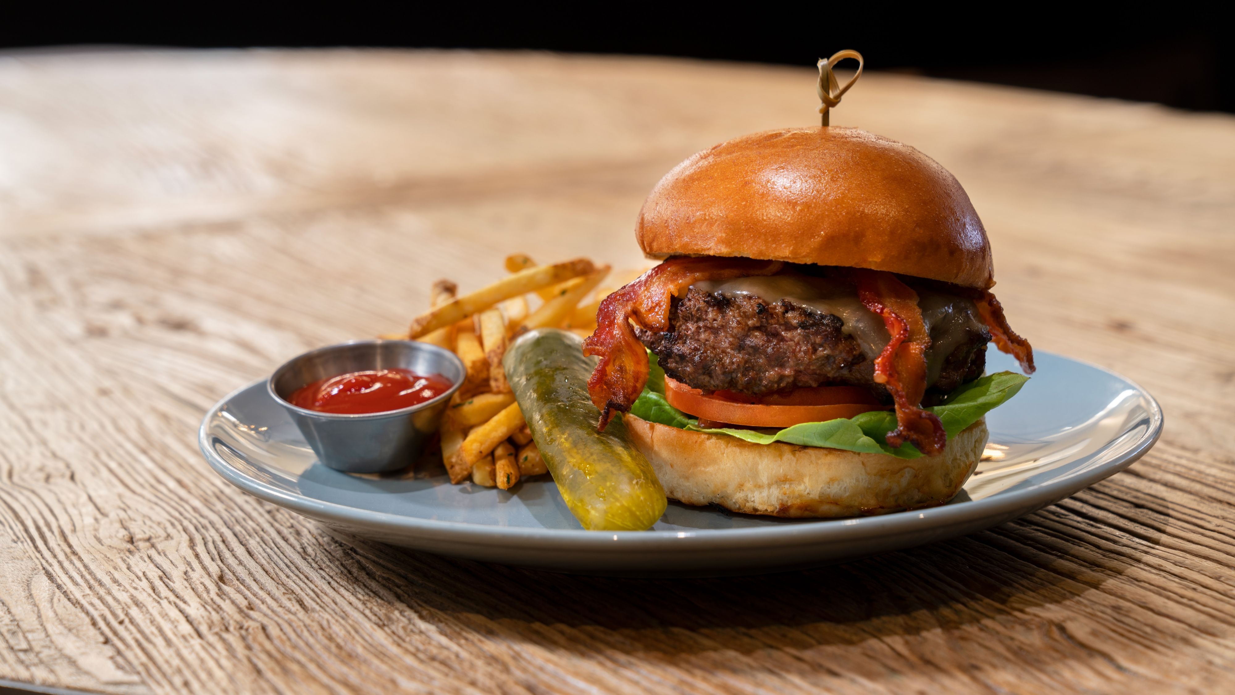 Burger and fries