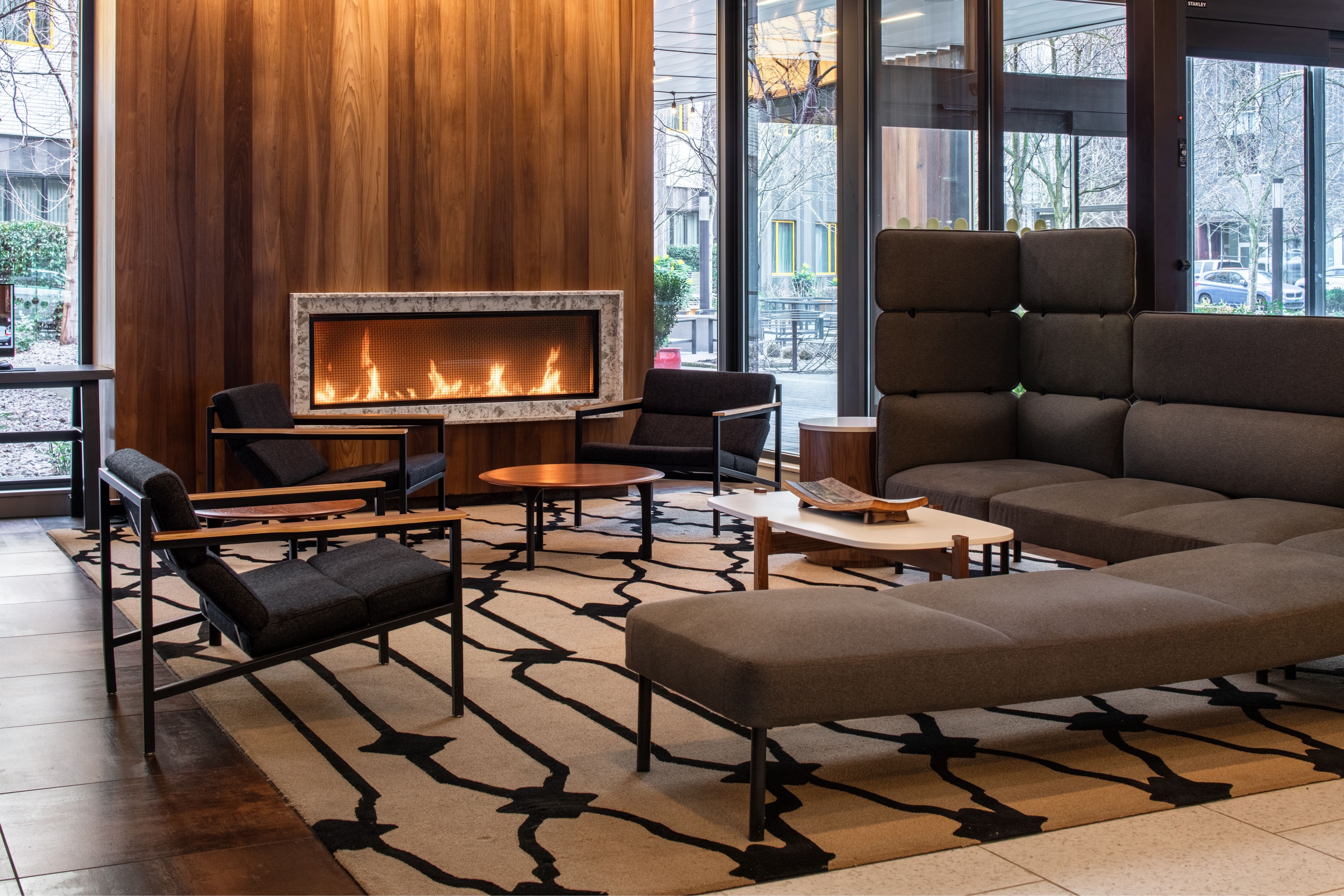 Lobby fireplace