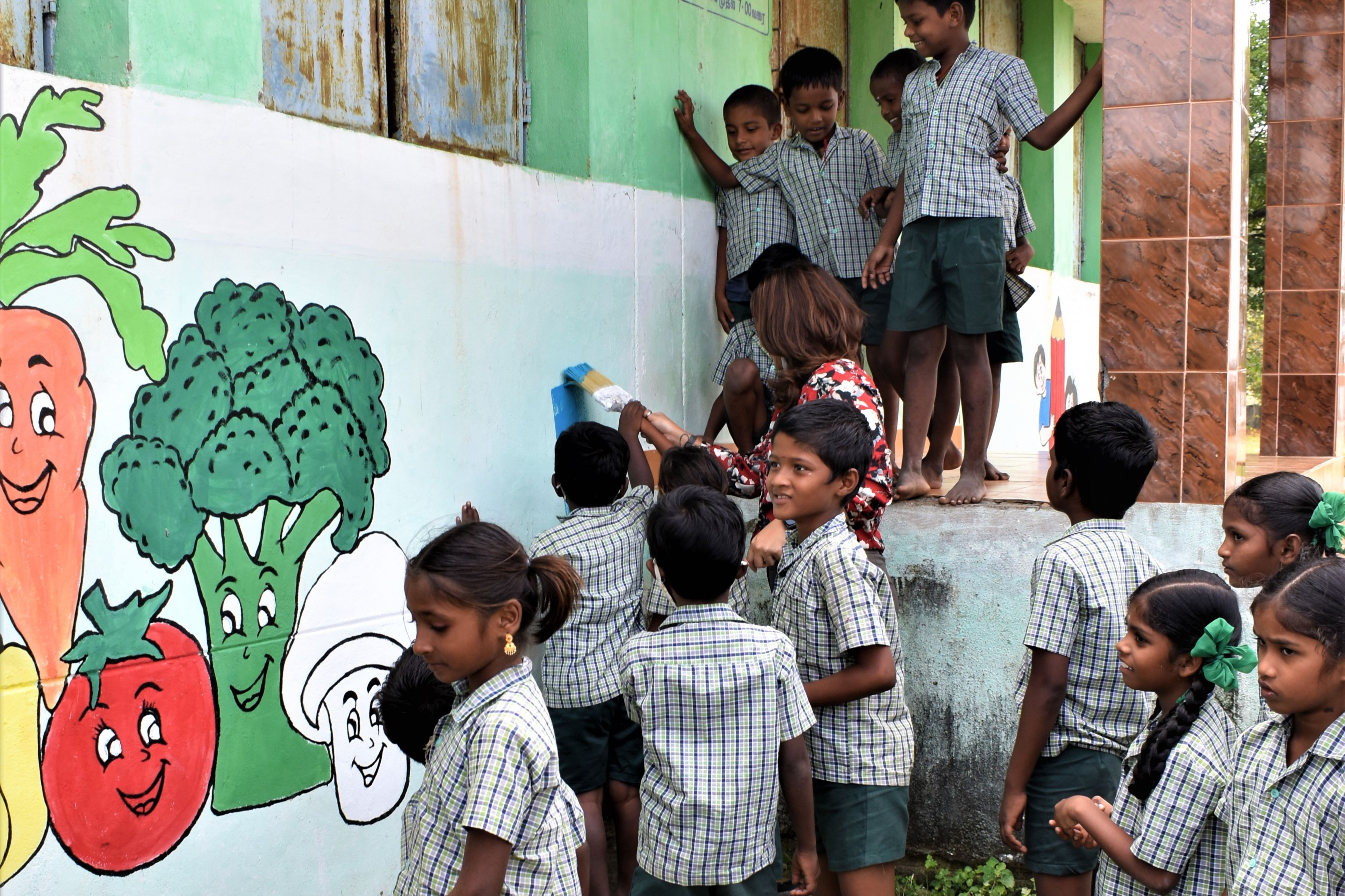 Kids Admiring the Painting