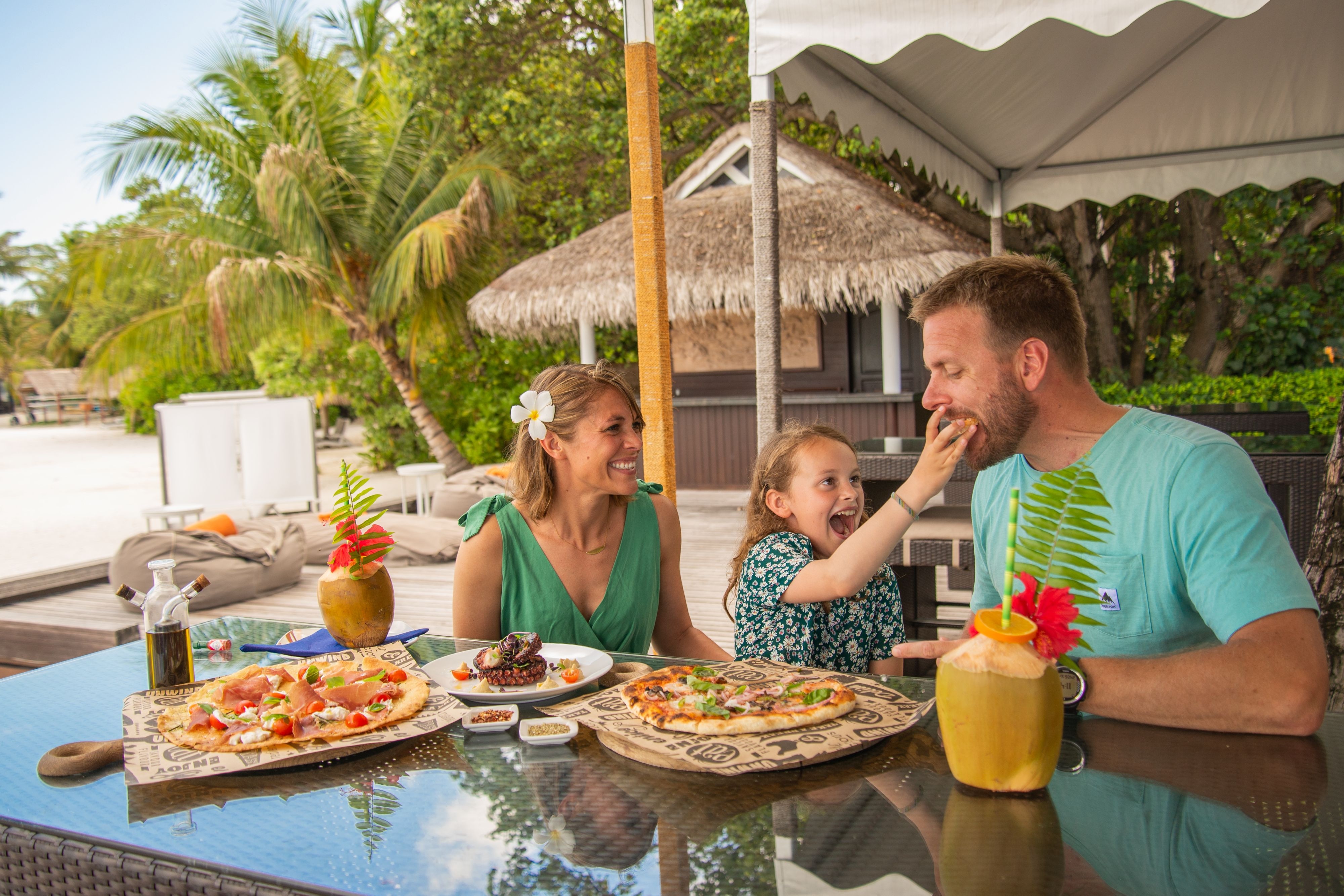 Family Eating on Beach