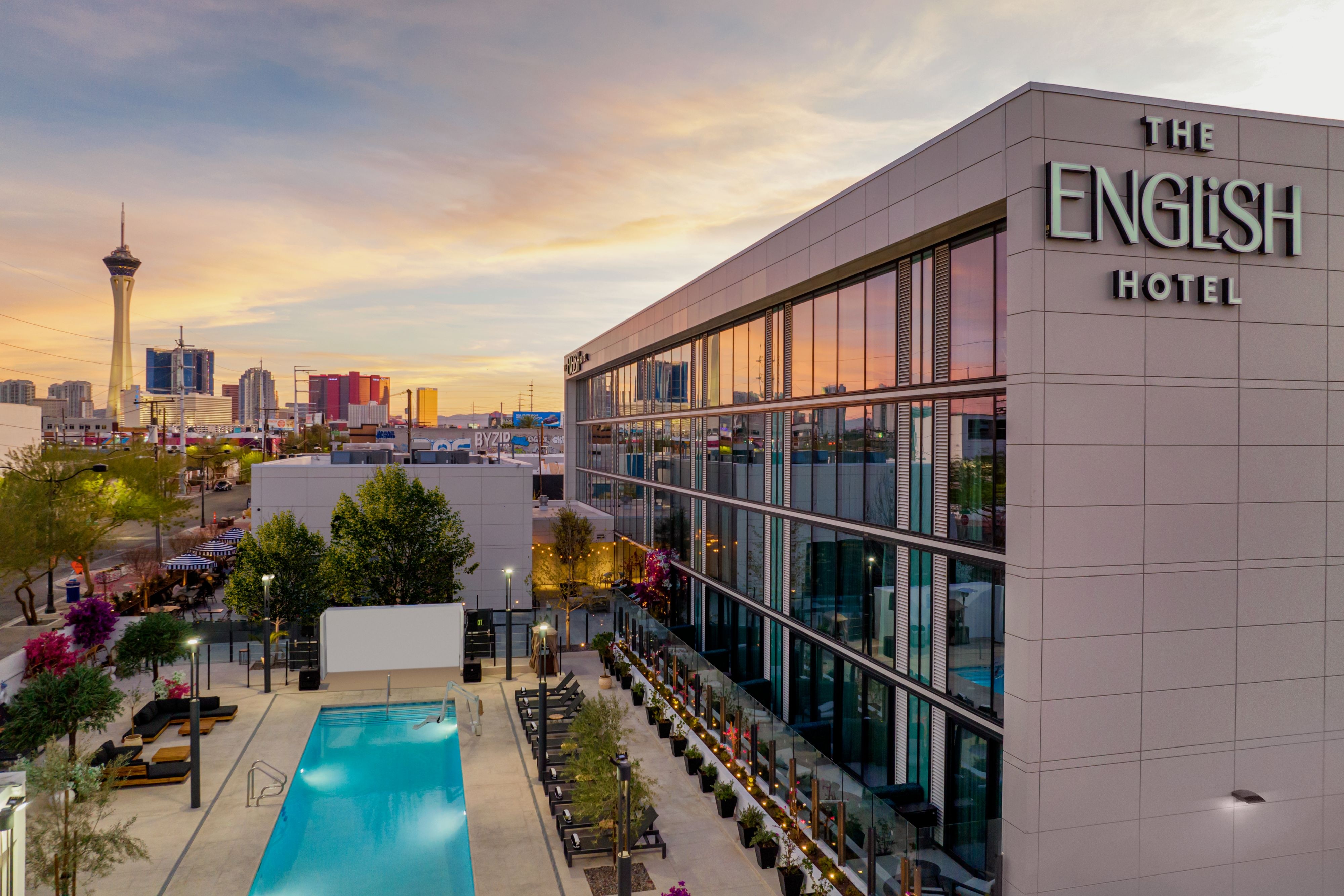 hotel exterior and pool