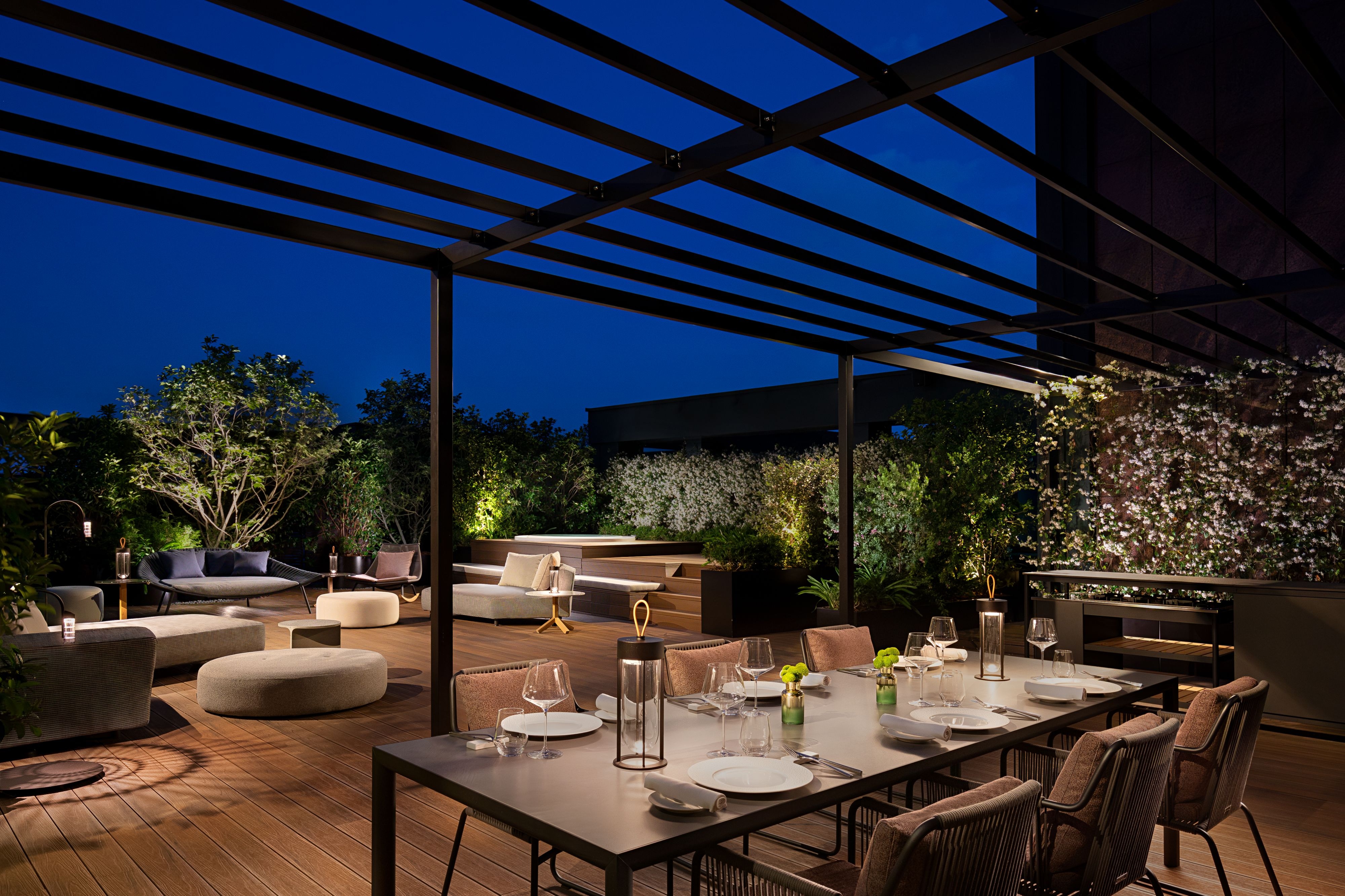 Outdoor terrace dining area